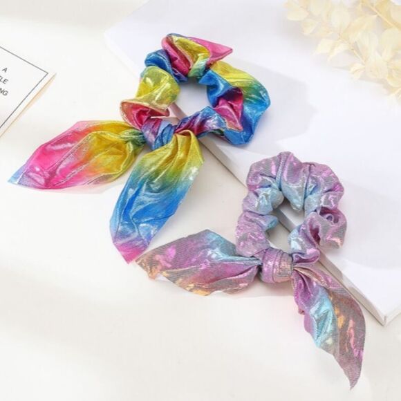Colorful Holographic Bow Scrunchies - Picture 3 of 3